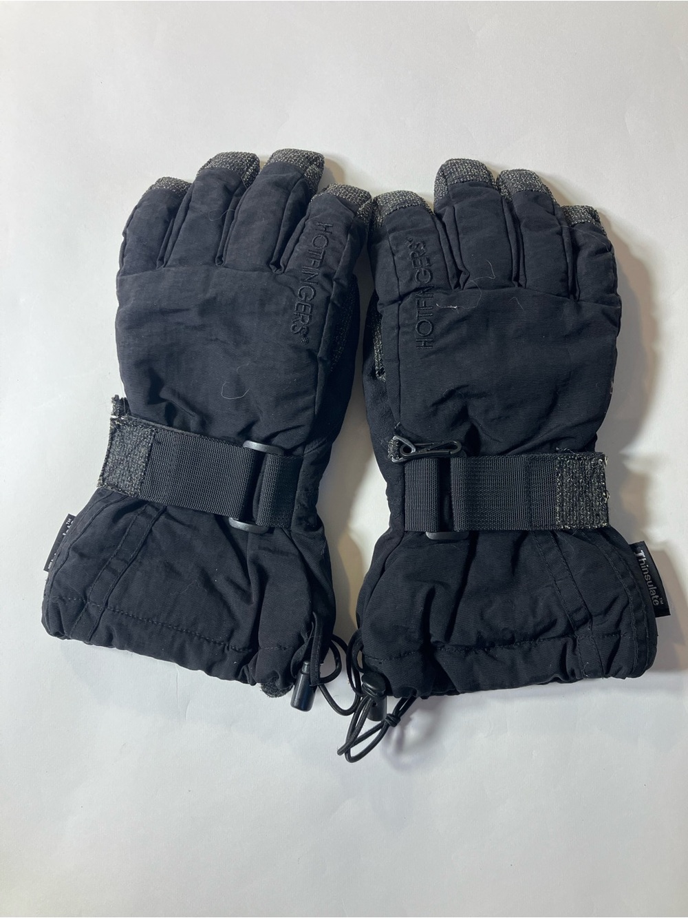 Hollister Men's Black Insulated Winter Gloves with Adjustable Wrist Strap